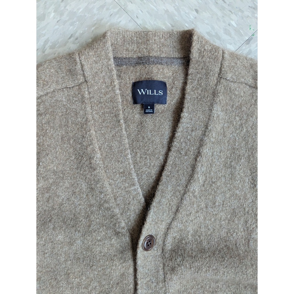 Wills Brown YakWool Alpaca Merino Wool Blend V-Neck Cardigan Sweater Small - Picture 4 of 9
